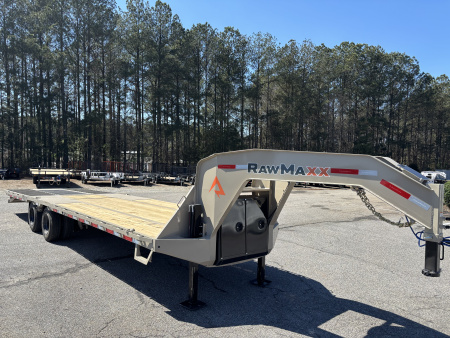 New 2026 RawMaxx HTX 102X32 Flatbed Trailer / SOLAR PANEL / WIRELESS REMOTE / 12  OC / 18 PLY TIRES / ELE./HYD. DISC BRAKES / 32K GVWR