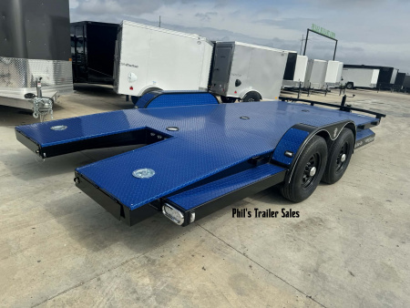 New 2026 102 Ironworks 18' CHALLANGER OPEN CAR HAULER Utility Trailer SPLIT TAIL & 5200 LB AXLES!
