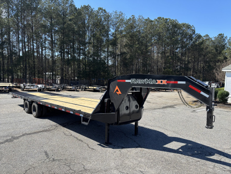 New 2026 RawMaxx HTX 102X32 Flatbed Trailer / SOLAR PANEL / WIRELESS REMOTE / 12  OC / 18 PLY TIRES / ELE./HYD. DISC BRAKES / 32K GVWR