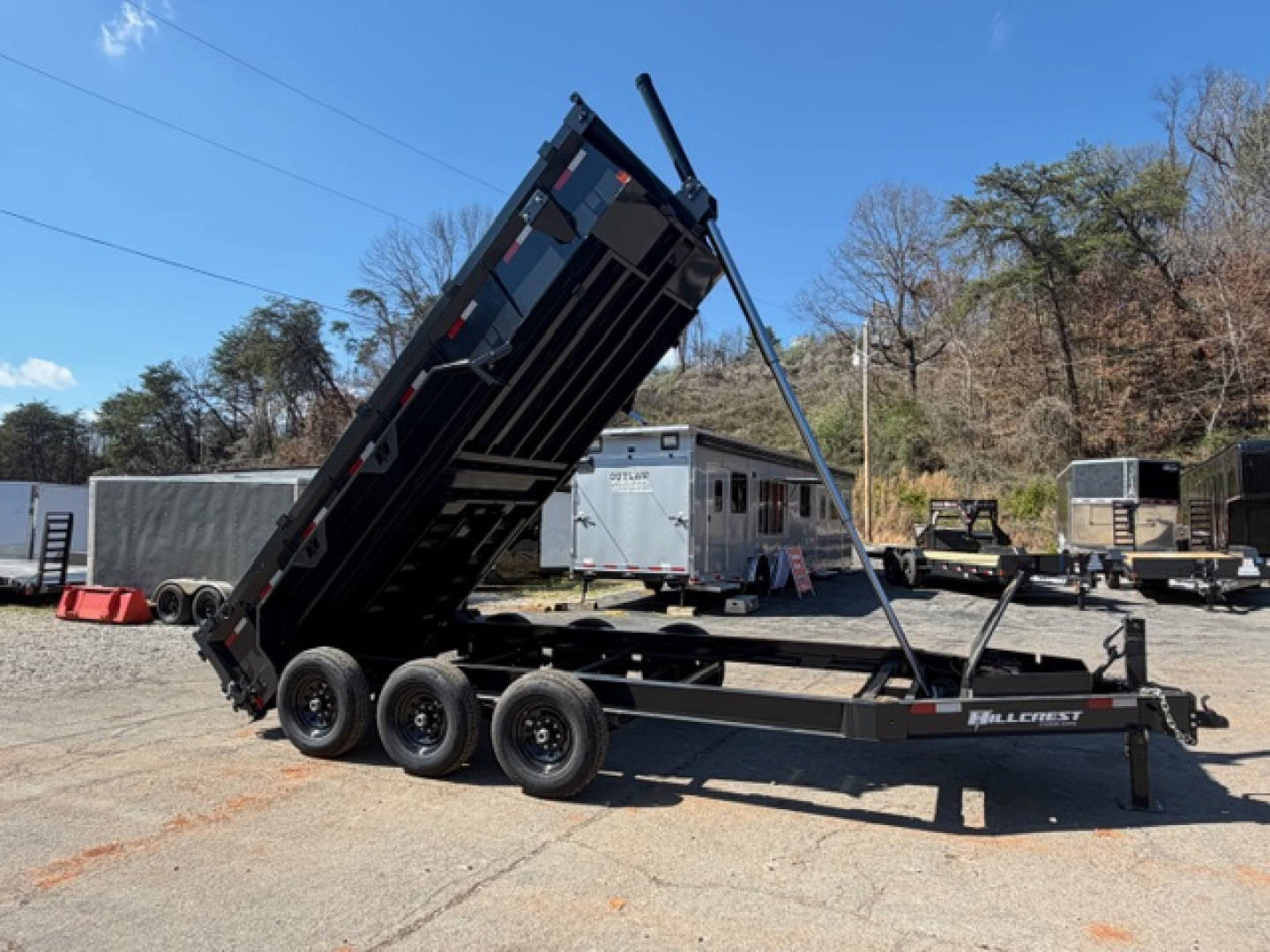 New Hillcrest Dump 7x16 21,000 GVWR 2' BP W/ HD Tube Ramps