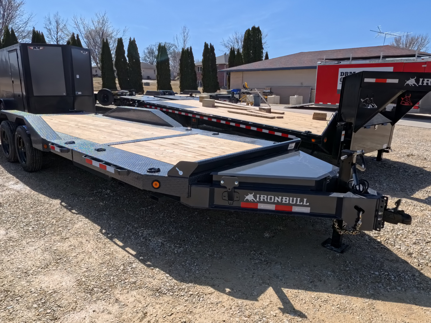 New 2026 Iron Bull 102 x 22 (16+6) Gray TWB Tilt Trailer, 16K GVWR, Fork Holders, 16 ply ST215 / 75 R 17.5 LRH Tires