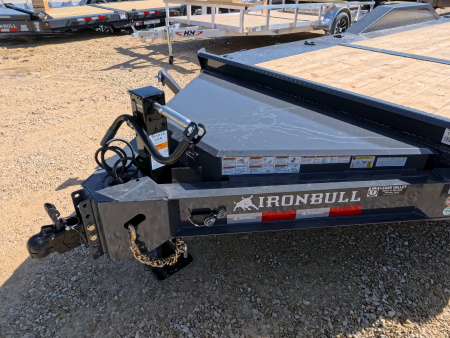 New 2026 Iron Bull 102 x 22 (16+6) Gray TWB Tilt Trailer, 16K GVWR, Fork Holders, 16 ply ST215 / 75 R 17.5 LRH Tires