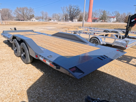 New 2026 Iron Bull 102 x 22 (16+6) Gray TWB Tilt Trailer, 16K GVWR, Fork Holders, 16 ply ST215 / 75 R 17.5 LRH Tires
