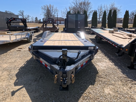 New 2026 Iron Bull 102 x 22 (16+6) Gray TWB Tilt Trailer, 16K GVWR, Fork Holders, 16 ply ST215 / 75 R 17.5 LRH Tires