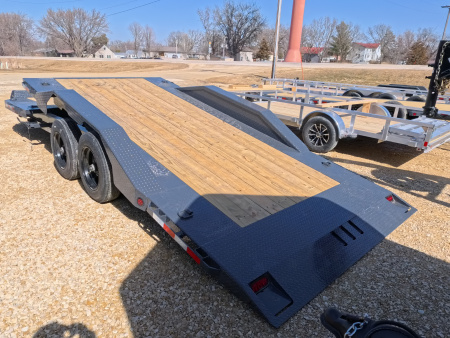 New 2026 Iron Bull 102 x 22 (16+6) Gray TWB Tilt Trailer, 16K GVWR, Fork Holders, 16 ply ST215 / 75 R 17.5 LRH Tires