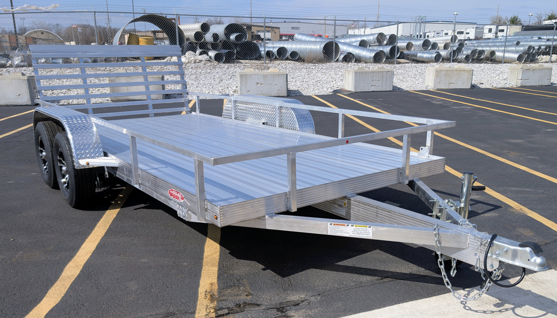 New Cherokee 76"x14' Tandem Axle Alum Wheels, Aluminum Utility Trailer