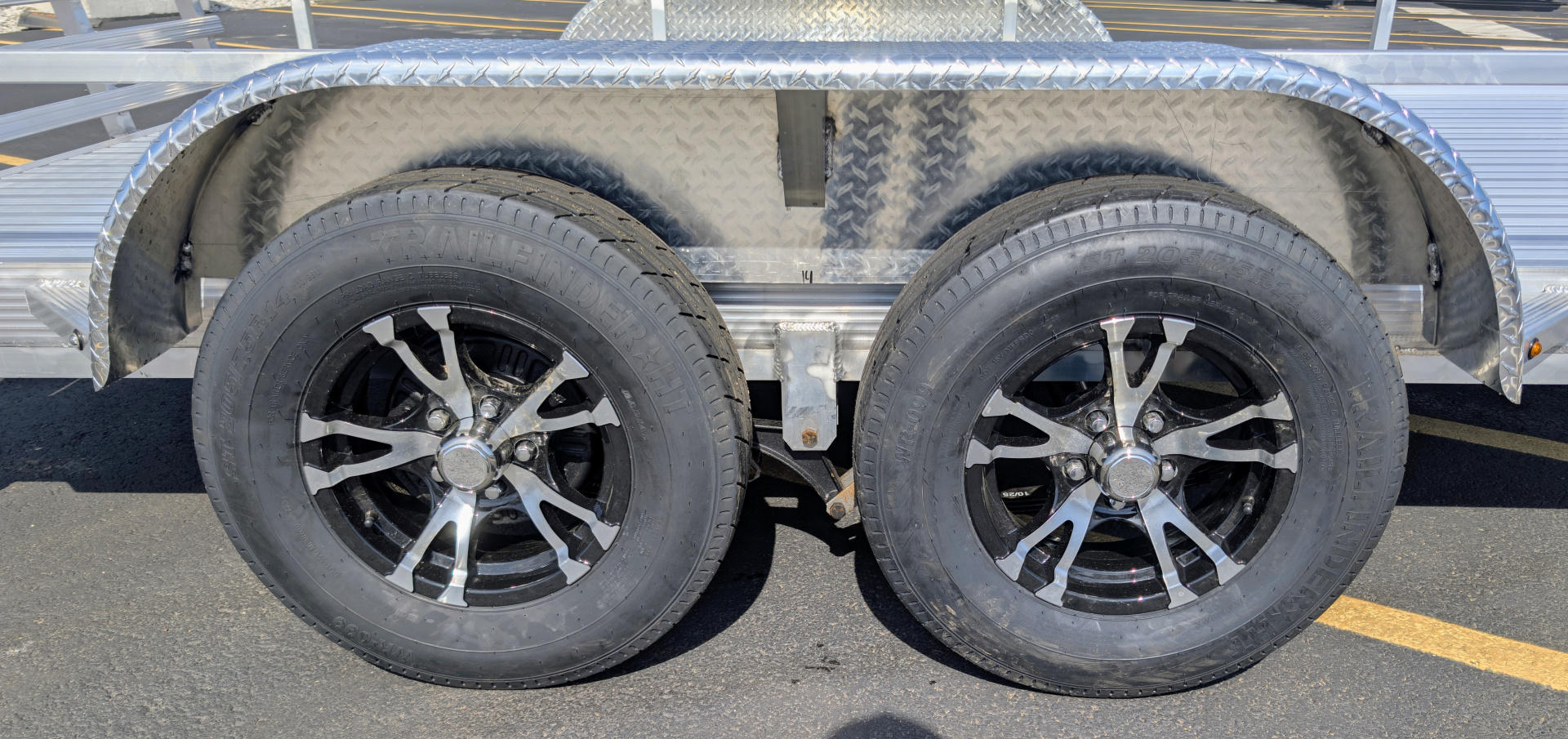 New Cherokee 76"x14' Tandem Axle Alum Wheels, Aluminum Utility Trailer