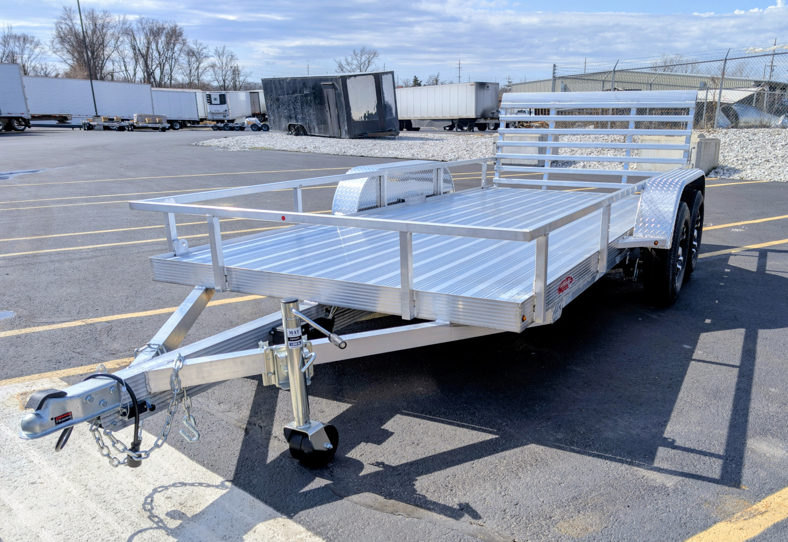 New Cherokee 76"x14' Tandem Axle Alum Wheels, Aluminum Utility Trailer