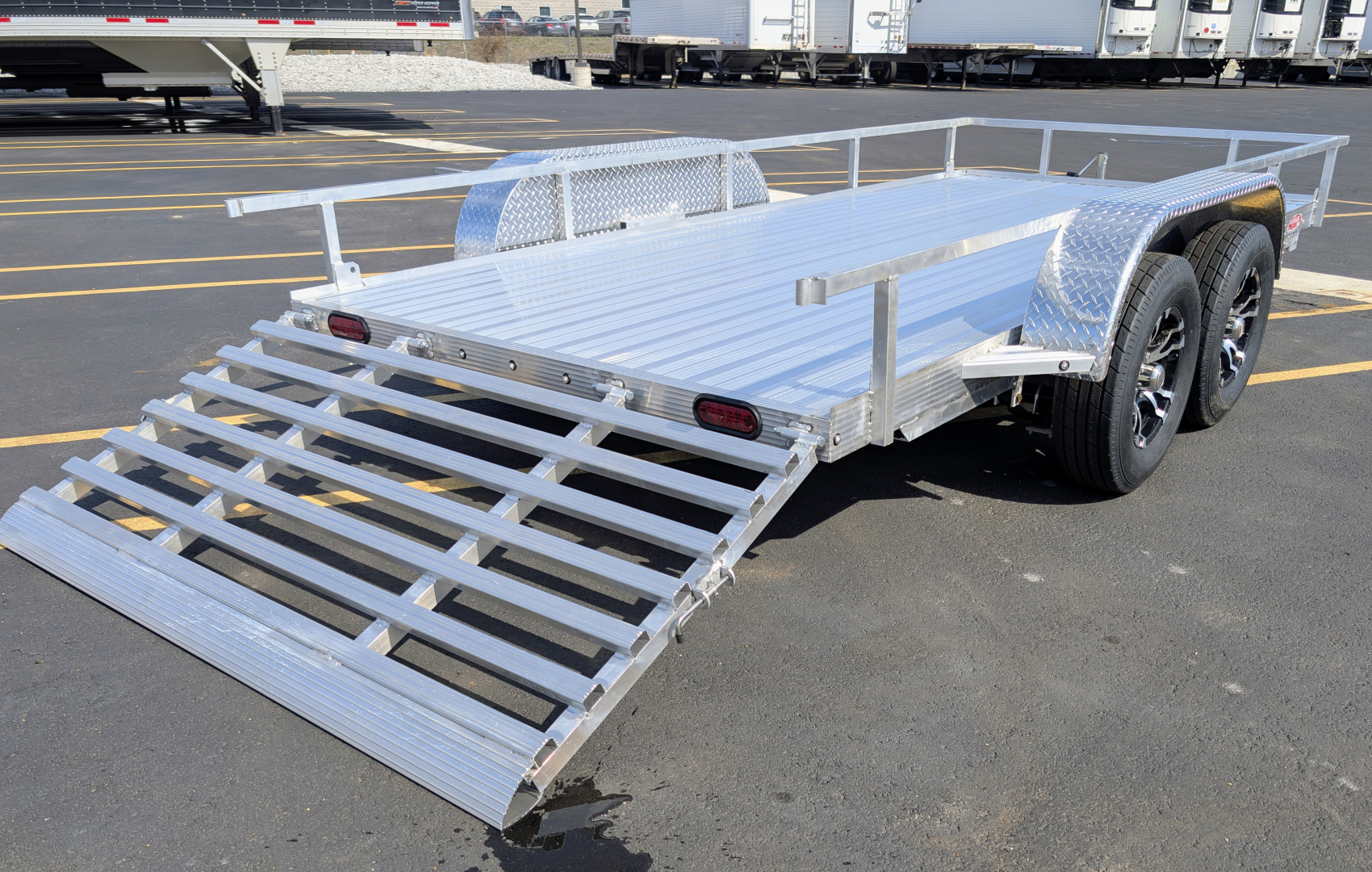 New Cherokee 76"x14' Tandem Axle Alum Wheels, Aluminum Utility Trailer