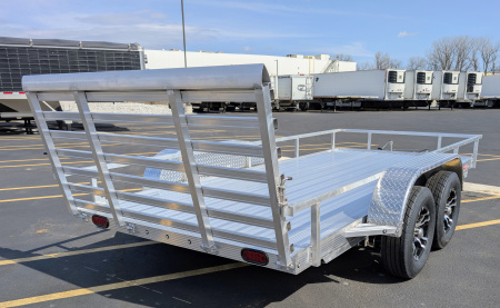 New Cherokee 76"x14' Tandem Axle Alum Wheels, Aluminum Utility Trailer