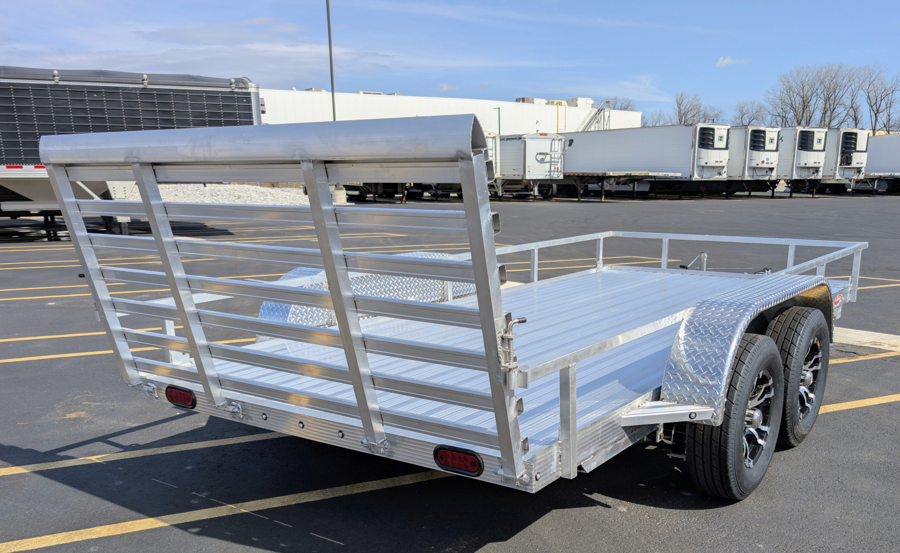 New Cherokee 76"x14' Tandem Axle Alum Wheels, Aluminum Utility Trailer