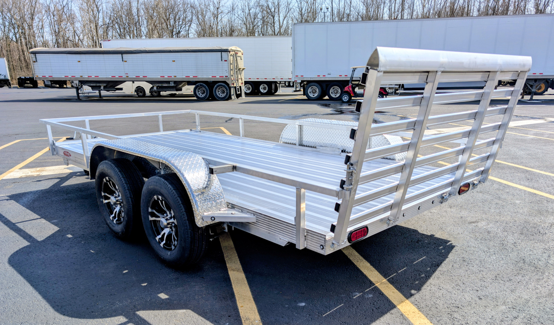 New Cherokee 76"x14' Tandem Axle Alum Wheels, Aluminum Utility Trailer