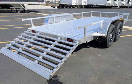 New Cherokee 76"x14' Tandem Axle Alum Wheels, Aluminum Utility Trailer