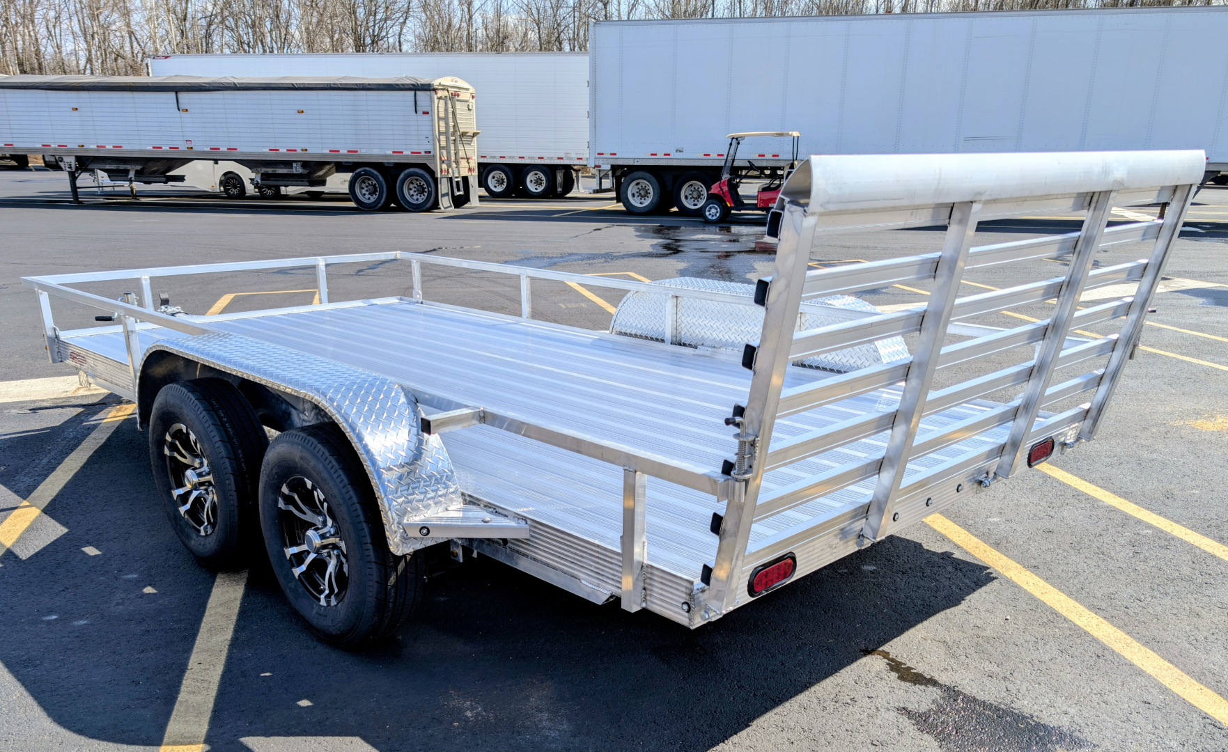 New Cherokee 81"x14' Tandem Axle Alum Wheels Aluminum Utility Trailer