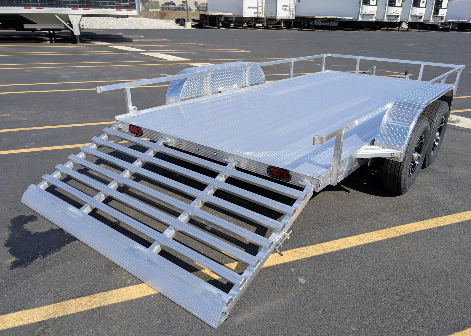 New Cherokee 81"x14' Tandem Axle Alum Wheels Aluminum Utility Trailer