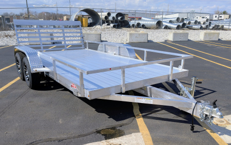 New Cherokee 81 x14' Tandem Axle Alum Wheels Aluminum Utility Trailer
