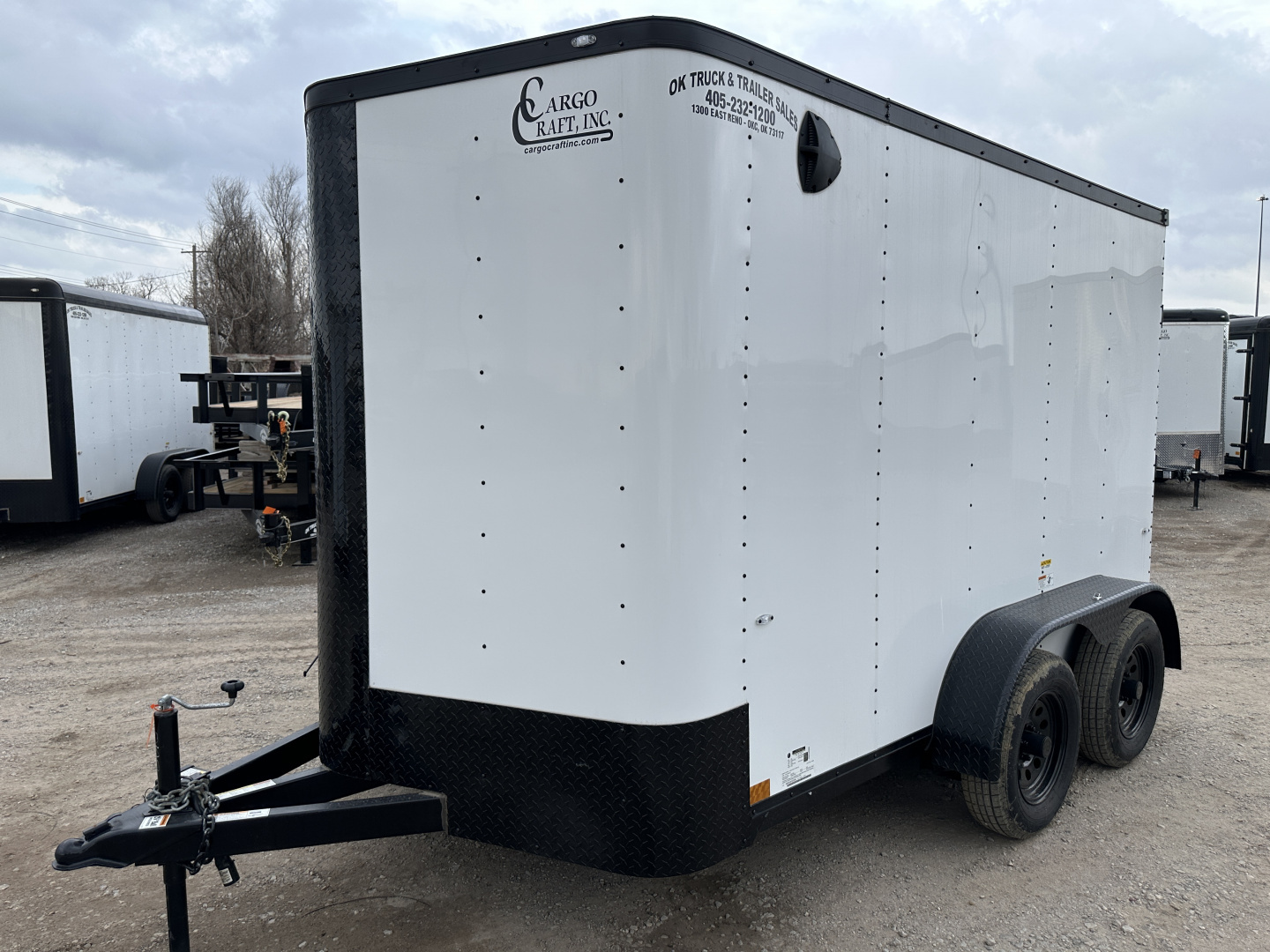 New 2026 Cargo Craft 7'x12' Elite V Nose Sport with ramp door & white/black out Cargo / Enclosed Trailer