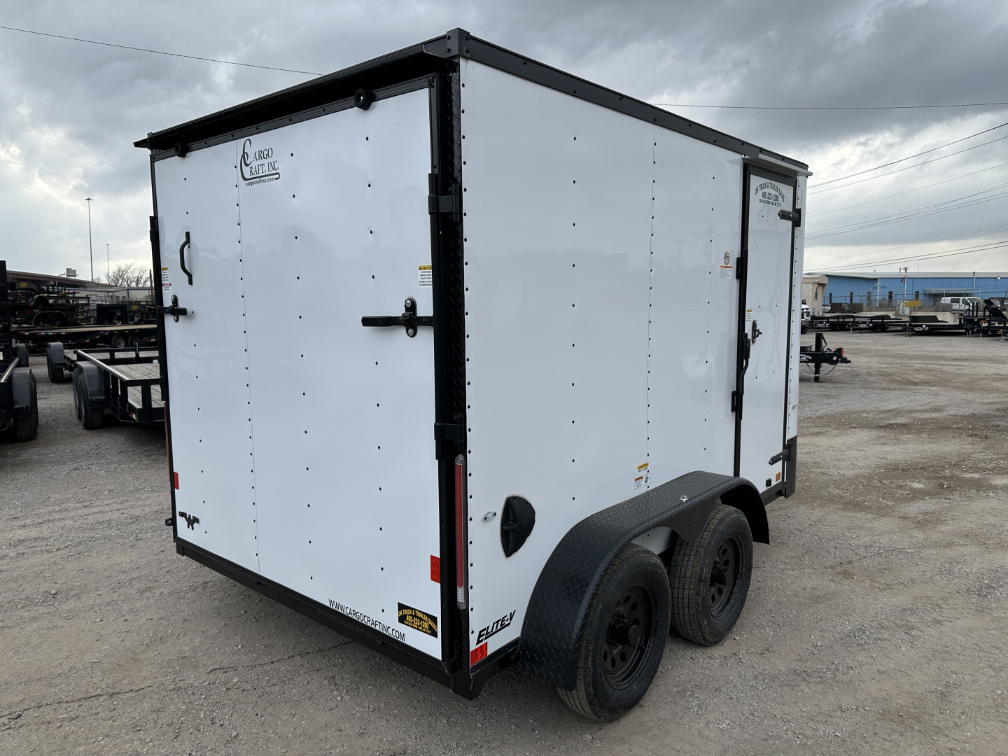 New 2026 Cargo Craft 7'x12' Elite V Nose Sport with ramp door & white/black out Cargo / Enclosed Trailer