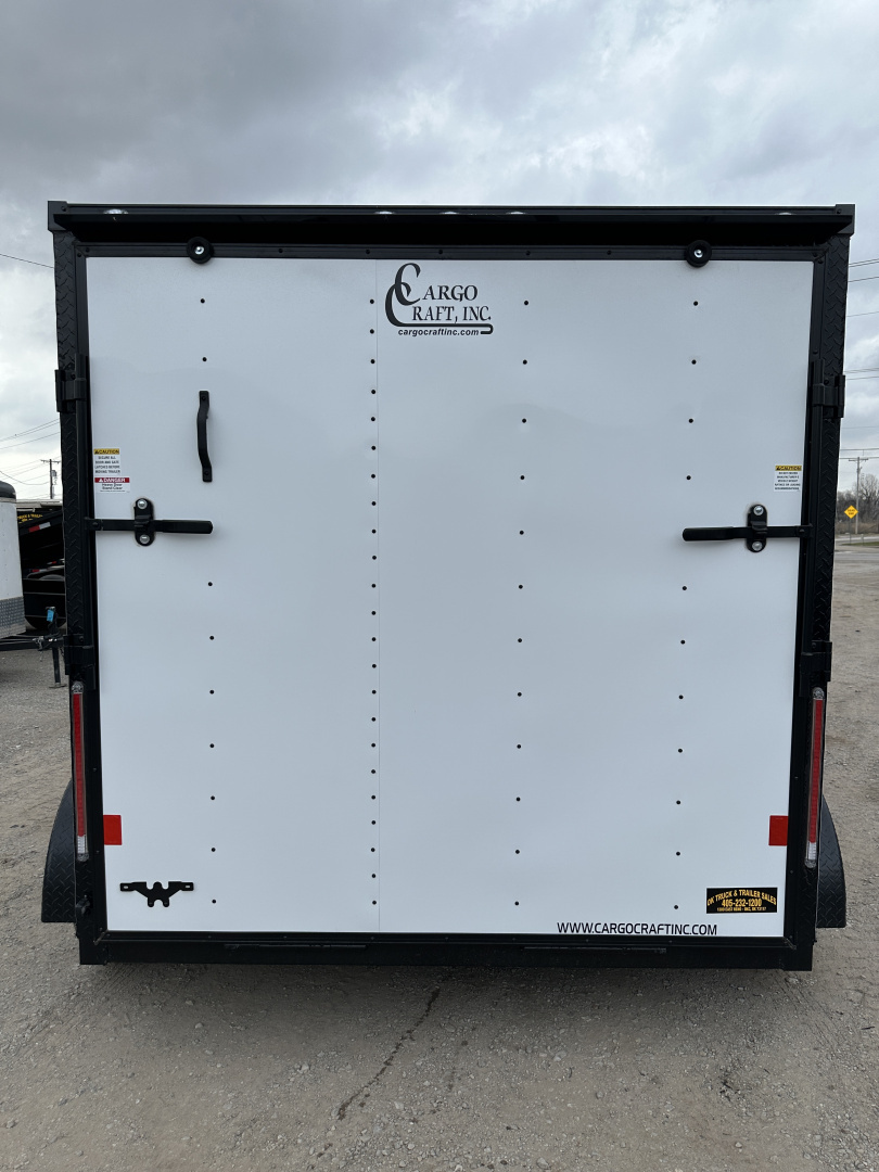 New 2026 Cargo Craft 7'x12' Elite V Nose Sport with ramp door & white/black out Cargo / Enclosed Trailer