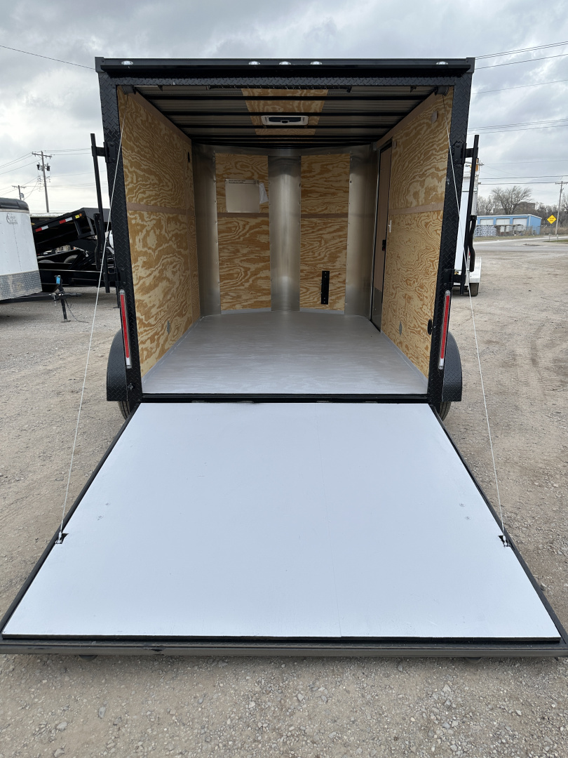 New 2026 Cargo Craft 7'x12' Elite V Nose Sport with ramp door & white/black out Cargo / Enclosed Trailer