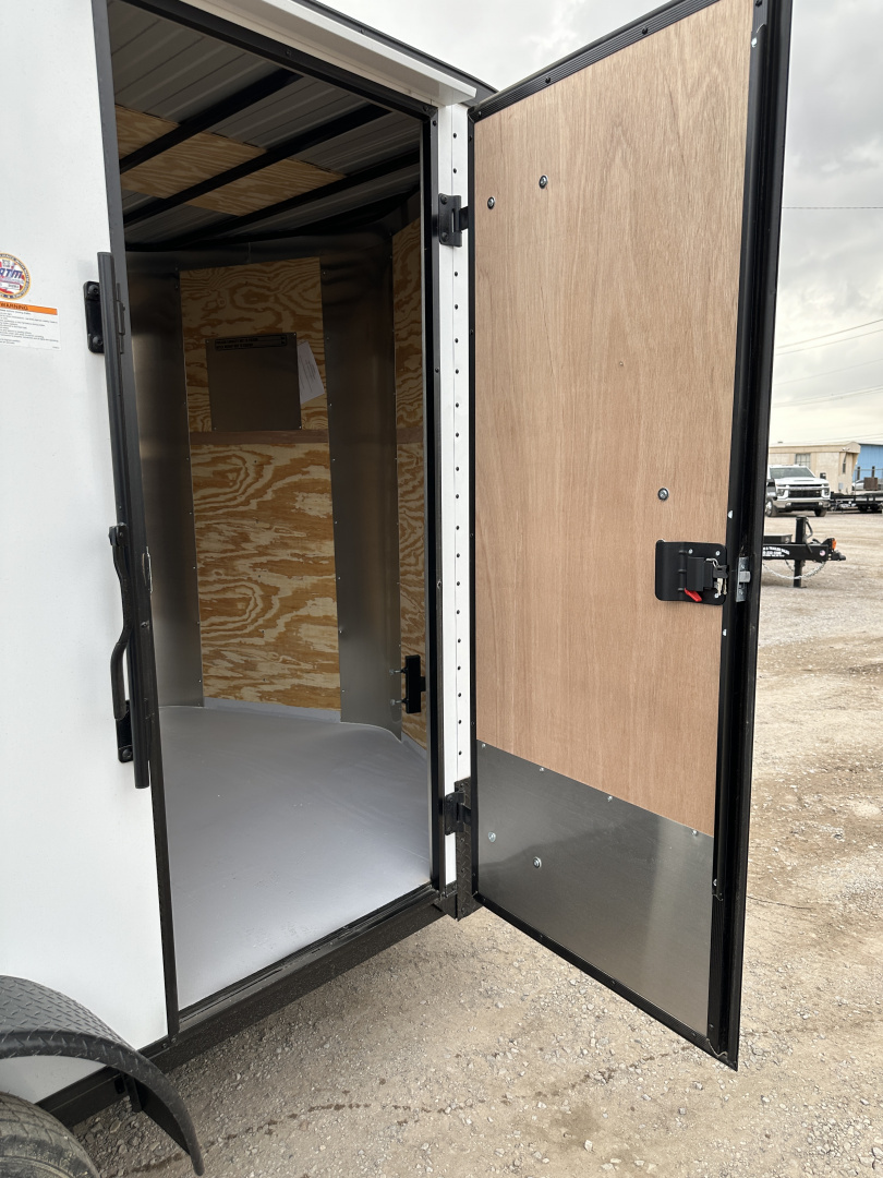 New 2026 Cargo Craft 7'x12' Elite V Nose Sport with ramp door & white/black out Cargo / Enclosed Trailer