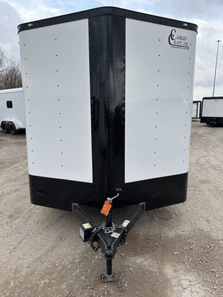 New 2026 Cargo Craft 7'x12' Elite V Nose Sport with ramp door & white/black out Cargo / Enclosed Trailer