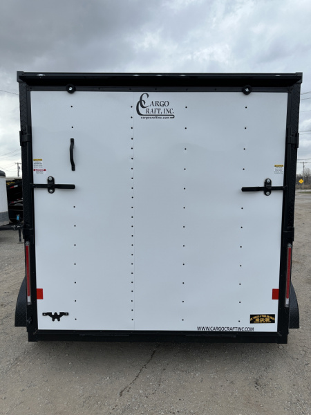 New 2026 Cargo Craft 7'x12' Elite V Nose Sport with ramp door & white/black out Cargo / Enclosed Trailer