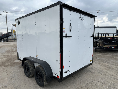 New 2026 Cargo Craft 7'x12' Elite V Nose Sport with ramp door & white/black out Cargo / Enclosed Trailer