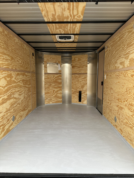 New 2026 Cargo Craft 7'x12' Elite V Nose Sport with ramp door & white/black out Cargo / Enclosed Trailer