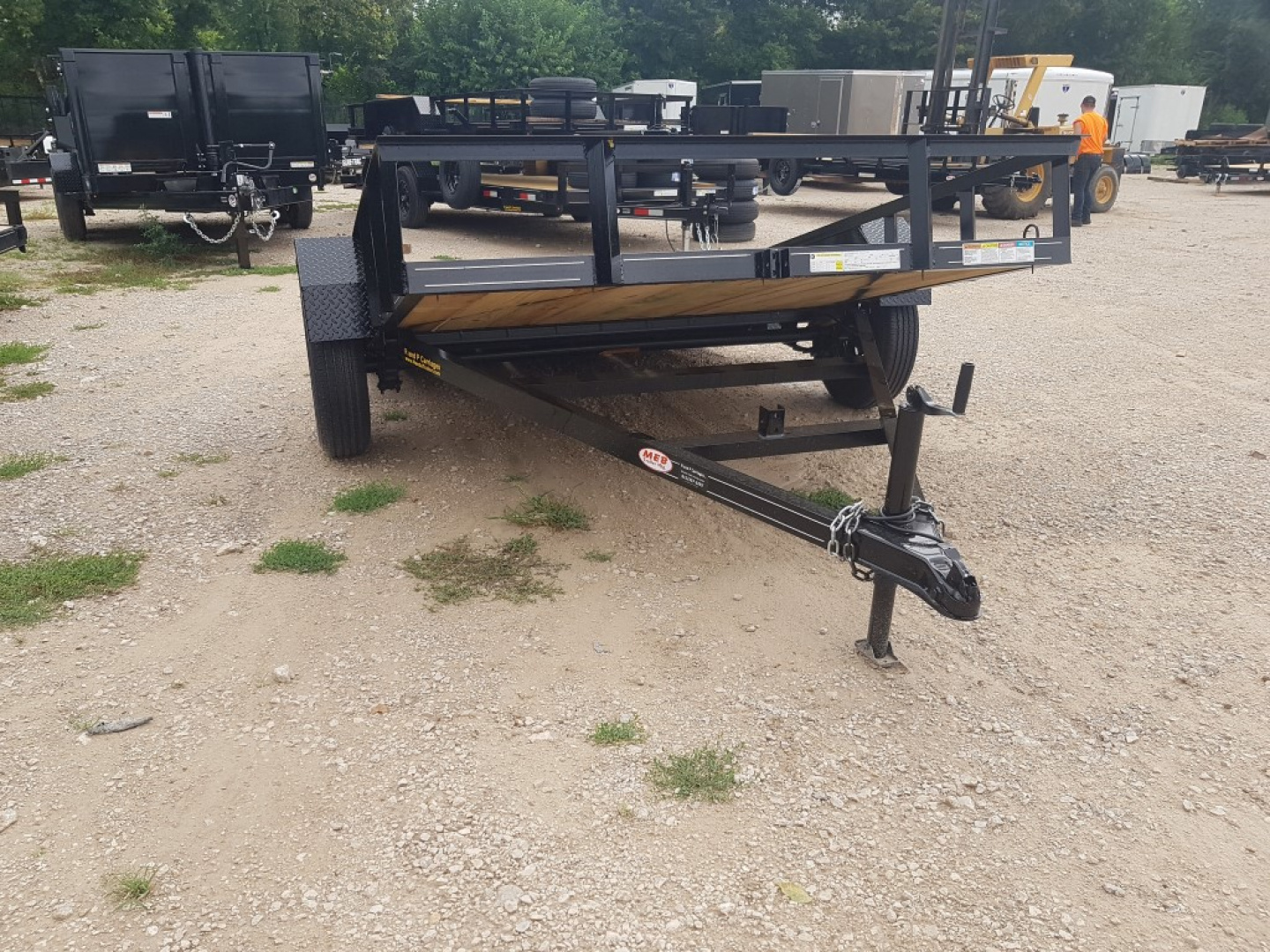 New 2026 MEB 77 x10 Angle Iron Tilt Utility Trailer w/Board Holders