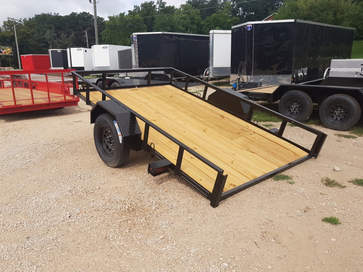 New 2026 MEB 77 x10 Angle Iron Tilt Utility Trailer w/Board Holders