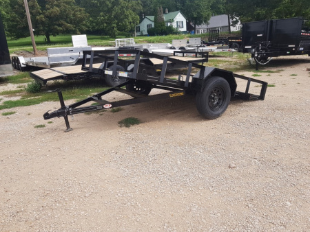 New 2026 MEB 77 x10 Angle Iron Tilt Utility Trailer w/Board Holders