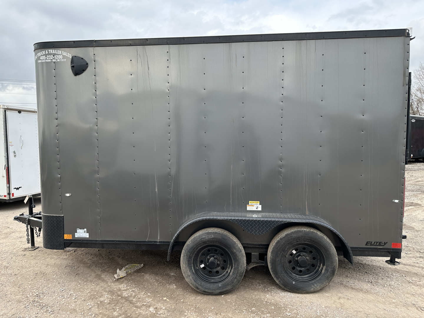 New 2025 Cargo Craft 7'x14'x7' Elite V Nose Sport in Charcoal Gray Black out, drings and ramp door Cargo / Enclosed Trailer