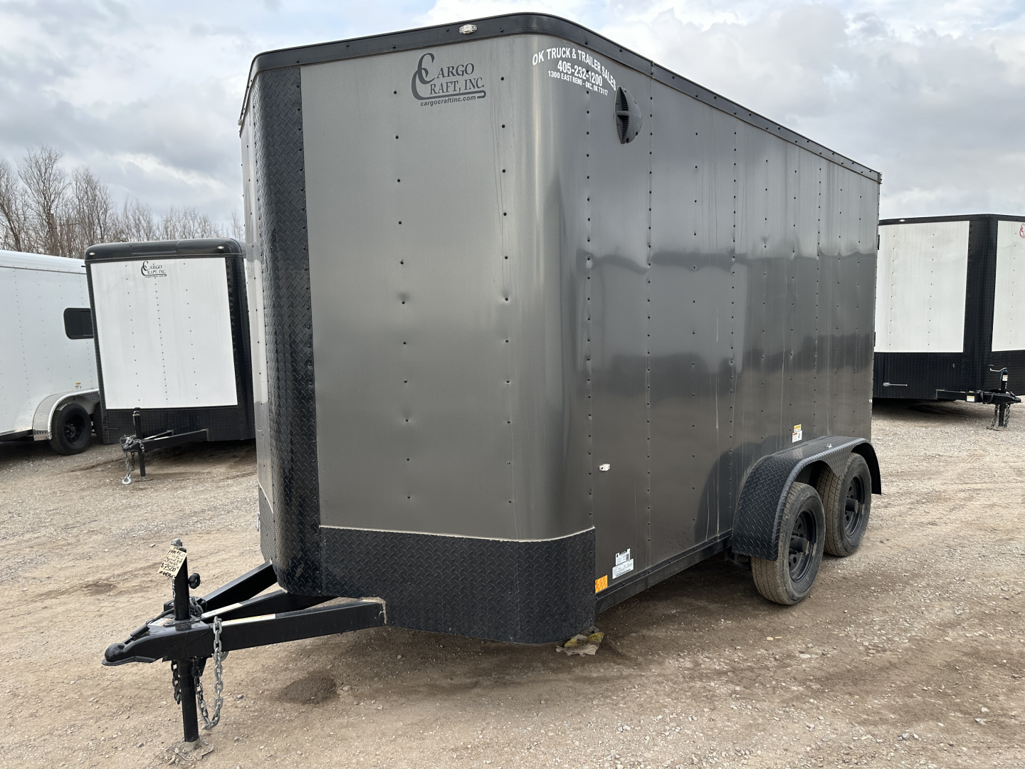 New 2025 Cargo Craft 7'x14'x7' Elite V Nose Sport in Charcoal Gray Black out, drings and ramp door Cargo / Enclosed Trailer