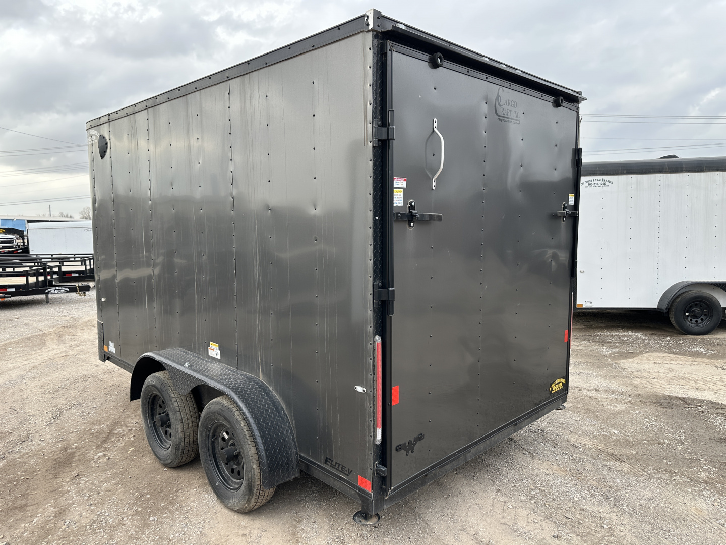 New 2025 Cargo Craft 7'x14'x7' Elite V Nose Sport in Charcoal Gray Black out, drings and ramp door Cargo / Enclosed Trailer