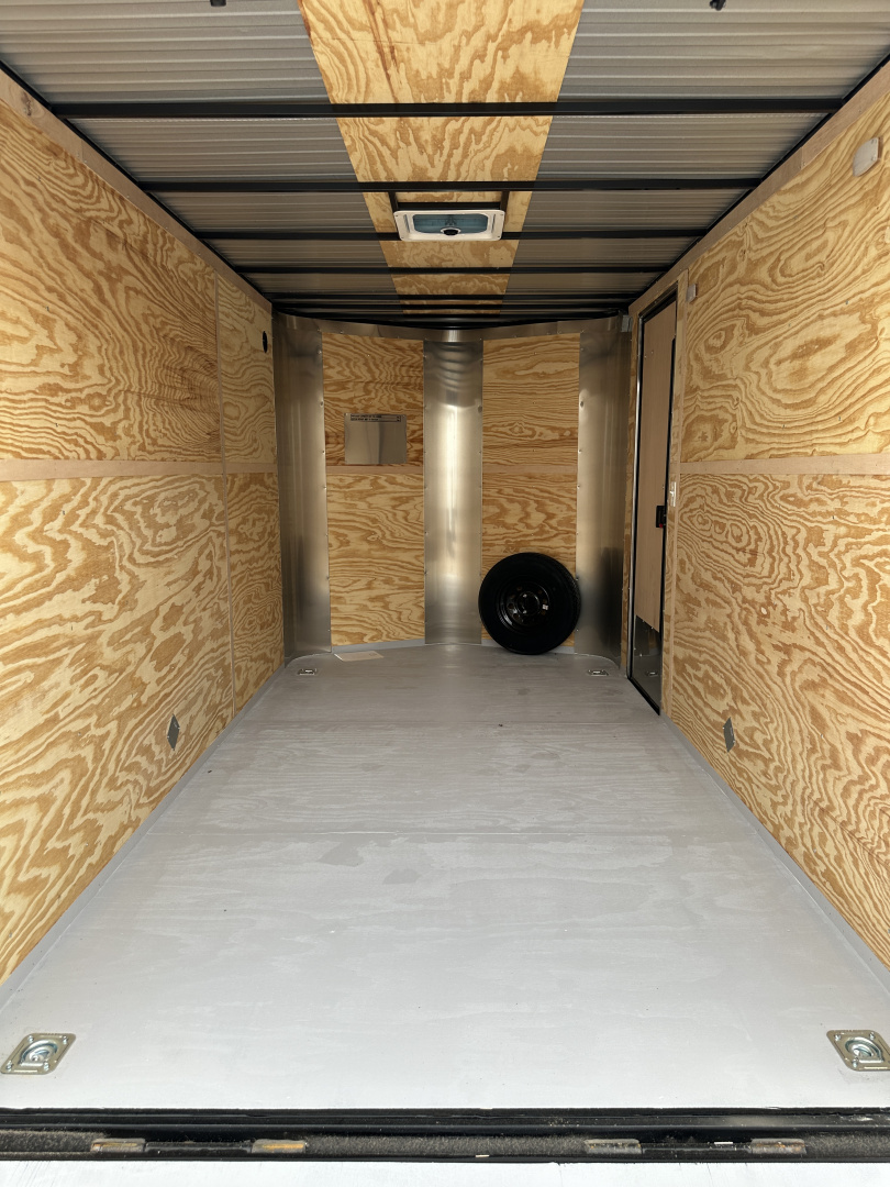 New 2025 Cargo Craft 7'x14'x7' Elite V Nose Sport in Charcoal Gray Black out, drings and ramp door Cargo / Enclosed Trailer