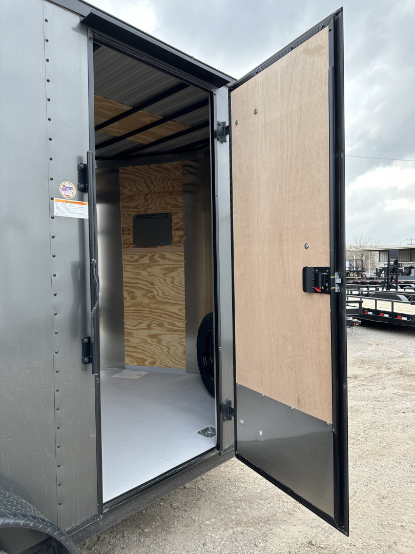 New 2025 Cargo Craft 7'x14'x7' Elite V Nose Sport in Charcoal Gray Black out, drings and ramp door Cargo / Enclosed Trailer