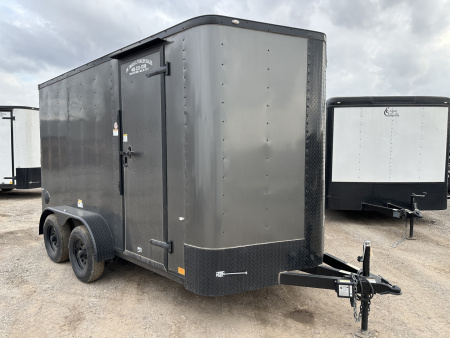 New 2025 Cargo Craft 7'x14'x7' Elite V Nose Sport in Charcoal Gray Black out, drings and ramp door Cargo / Enclosed Trailer