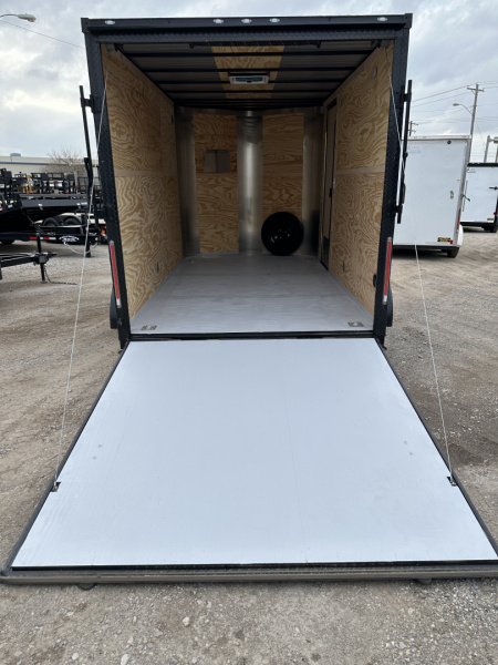 New 2025 Cargo Craft 7'x14'x7' Elite V Nose Sport in Charcoal Gray Black out, drings and ramp door Cargo / Enclosed Trailer