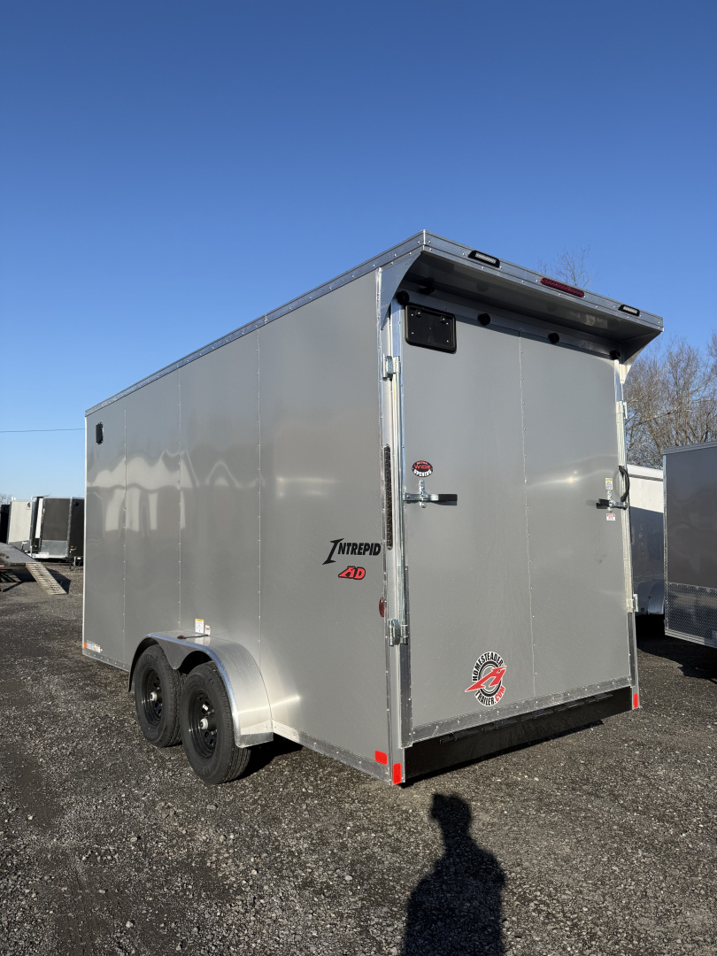 New 2026 Homesteader 7x16IH V-Nose - 7'6" Interior - SILVER - REAR SPOILER ATV/UTV HEIGHT