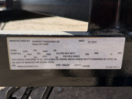 New 2026 Diamond T 5-10 Prowler Ramp Gate Utility 3K GVWR