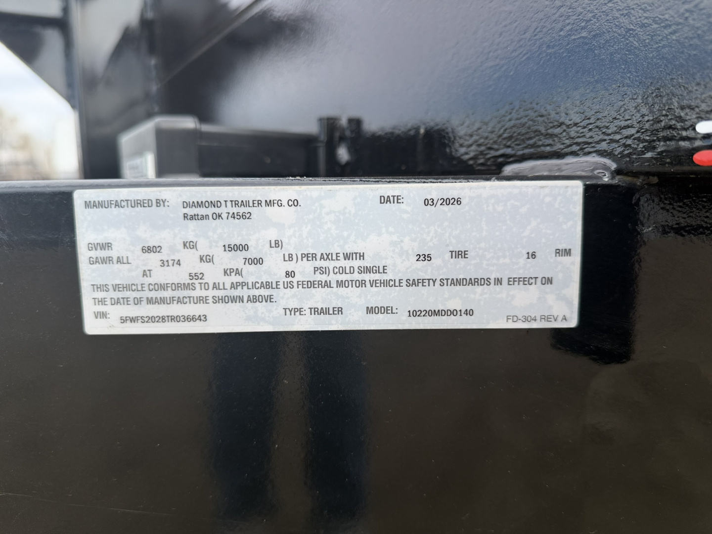 New 2026 Diamond T 8.5-20 Deckover Equipment Hauler 15K GVWR