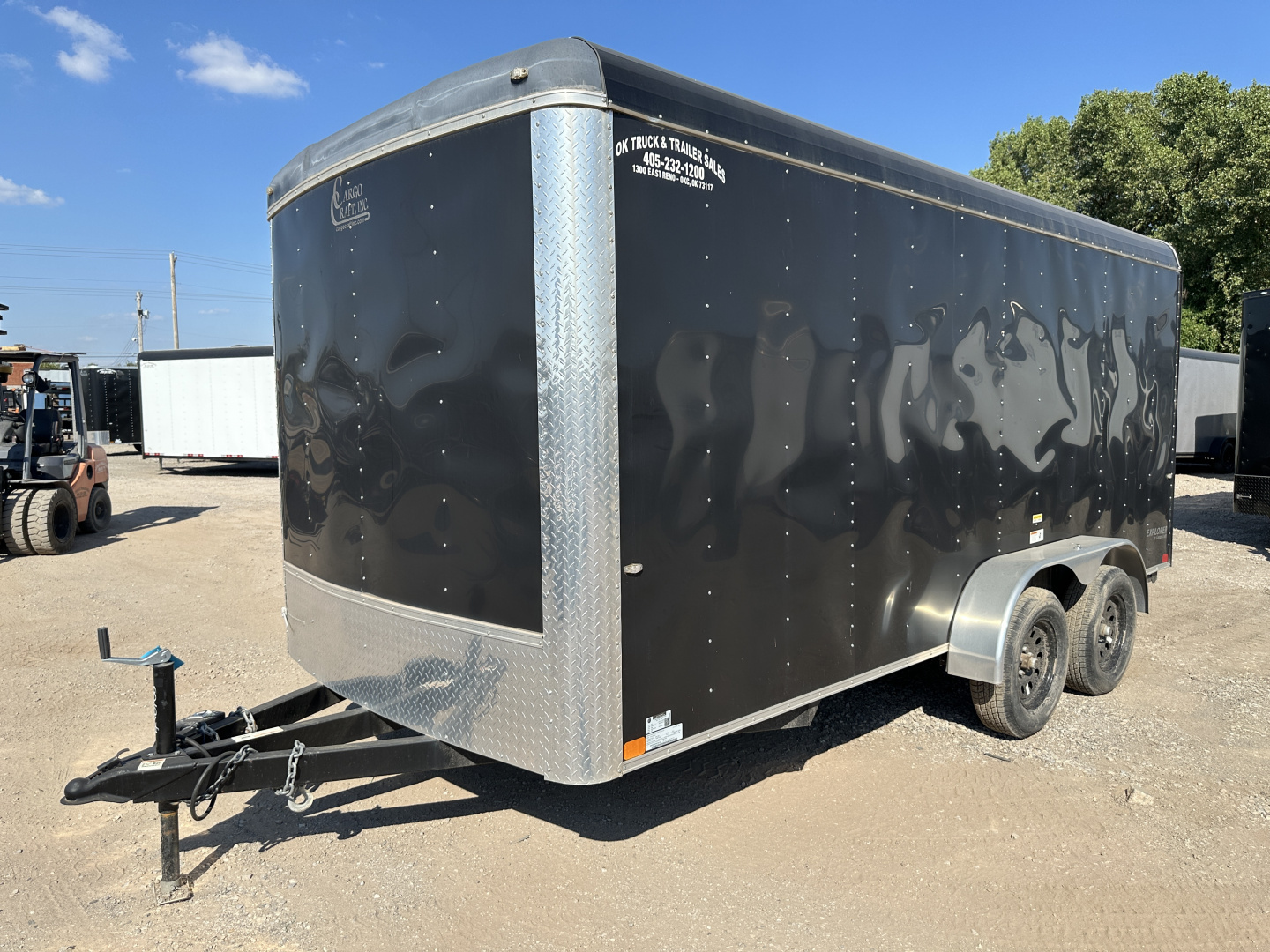Used 2022 Cargo Craft 7'x16'x6'6" Explorer Package, Ramp door & Black Cargo / Enclosed Trailer