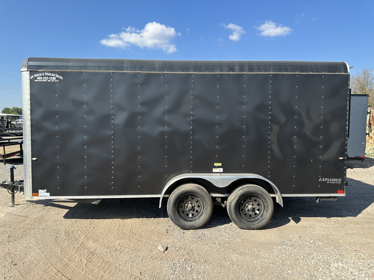 Used 2022 Cargo Craft 7'x16'x6'6" Explorer Package, Ramp door & Black Cargo / Enclosed Trailer
