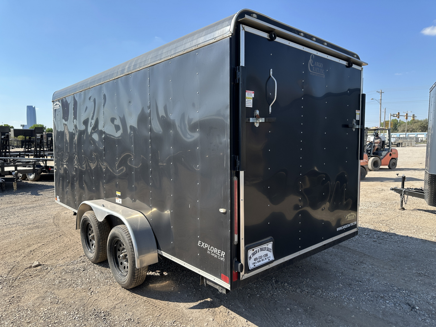 Used 2022 Cargo Craft 7'x16'x6'6" Explorer Package, Ramp door & Black Cargo / Enclosed Trailer
