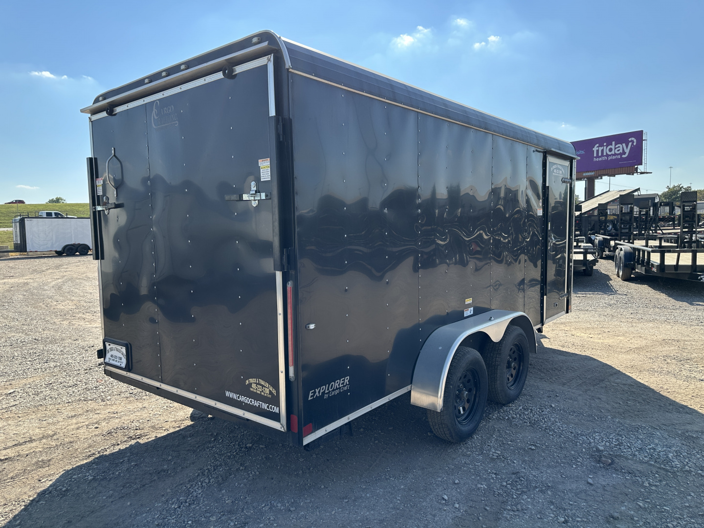 Used 2022 Cargo Craft 7'x16'x6'6" Explorer Package, Ramp door & Black Cargo / Enclosed Trailer