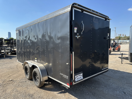 Used 2022 Cargo Craft 7'x16'x6'6" Explorer Package, Ramp door & Black Cargo / Enclosed Trailer