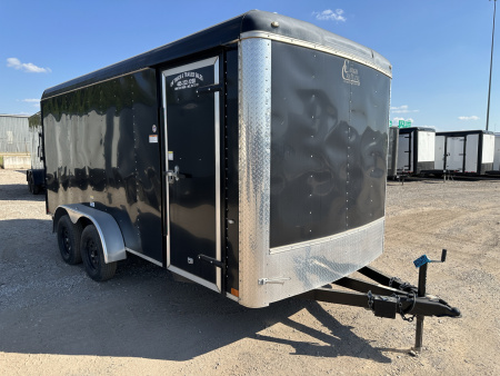 Used 2022 Cargo Craft 7'x16'x6'6" Explorer Package, Ramp door & Black Cargo / Enclosed Trailer