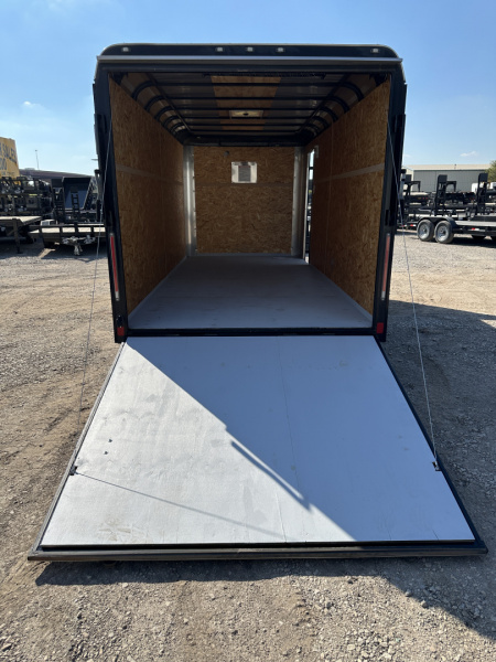Used 2022 Cargo Craft 7'x16'x6'6" Explorer Package, Ramp door & Black Cargo / Enclosed Trailer