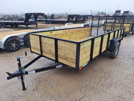 New 2026 AMO 76x14' High Woodside Utility Trailer W/ Spring Assist Gate and Led Lights